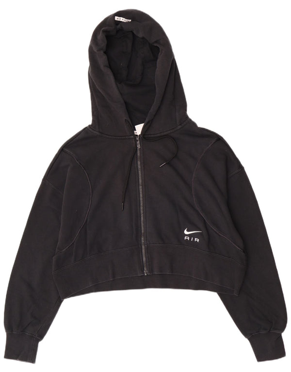Pulover Nike Crop Zip pentru femei UK 14 Bumbac mediu negru