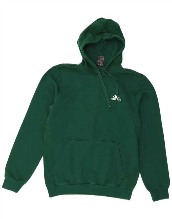 Pulover Adidas pentru bărbați, bumbac verde mediu