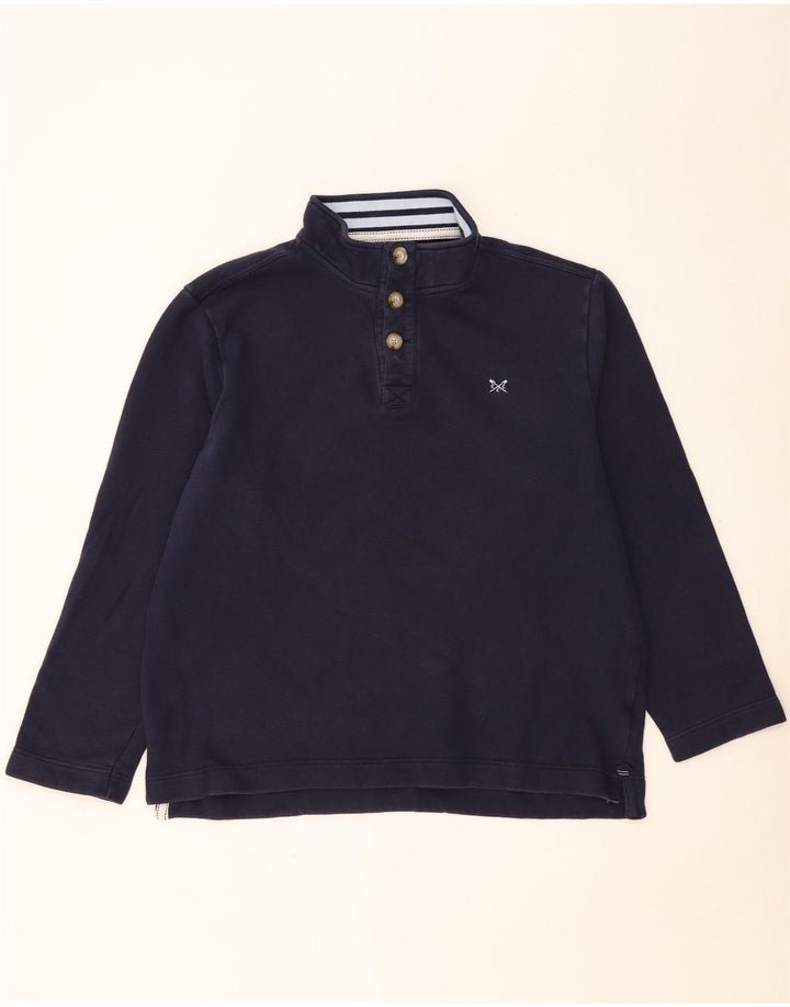 CREW CLOTHING Hanorac pentru bărbați cu gât cu nasturi Pulover 2XL Bumbac bleumarin