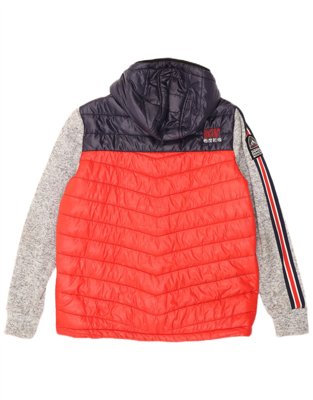 SUPERDRY Jachetă căptușită cu glugă pentru bărbați UK 44 2XL Poliester color bloc roșu
