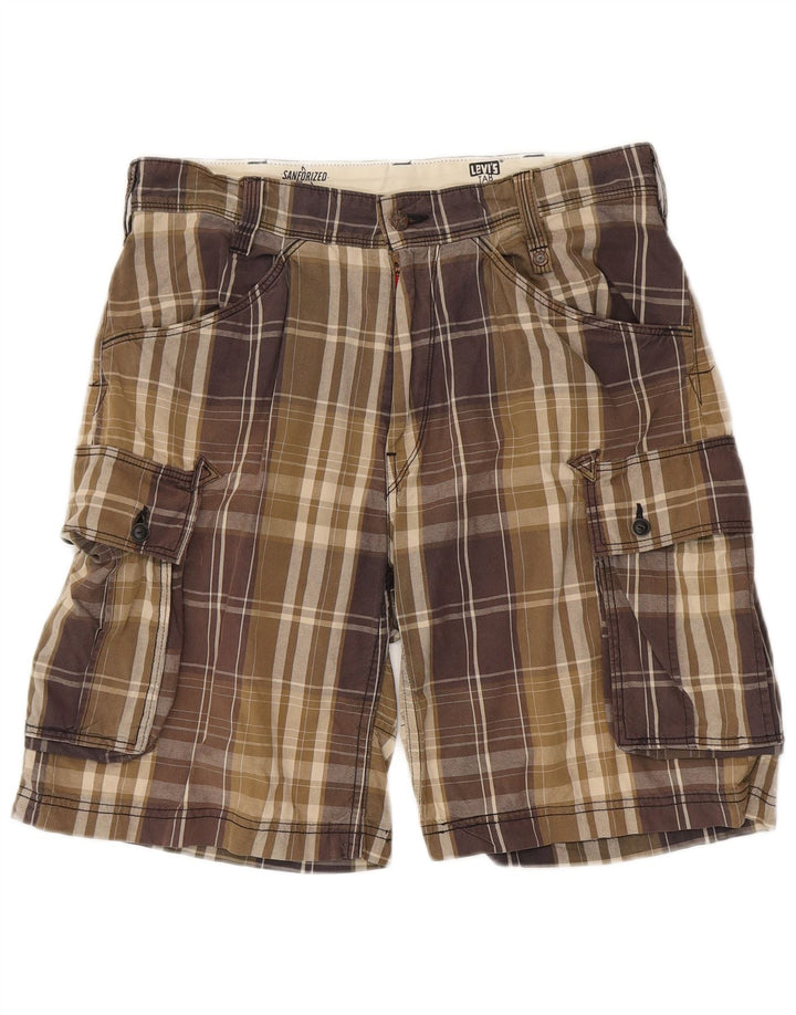 Pantaloni scurți cargo pentru bărbați Levi's W32, bumbac cu carouri medii, multicolore