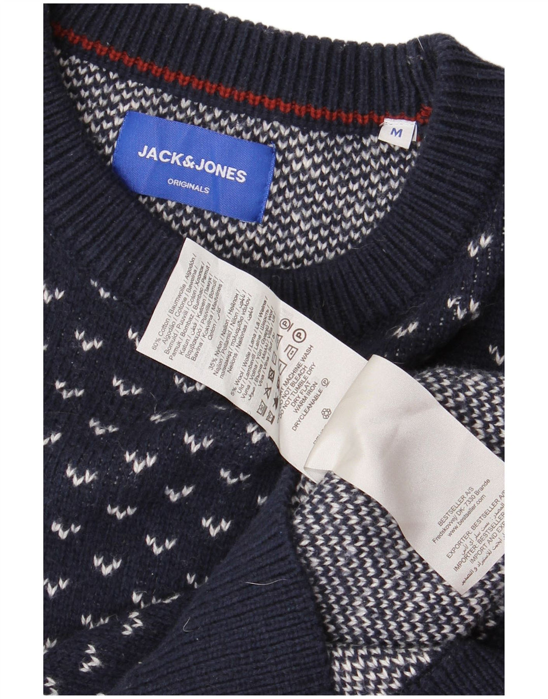 JACK & JONES Pulover pentru bărbați cu gât crew, albastru bleumarin mediu