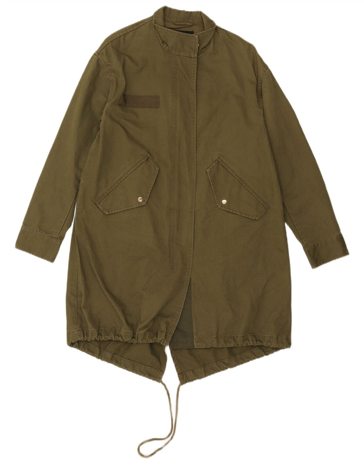 Jachetă parka supradimensionată pentru femei Zara UK 6 XS Kaki Poliester floral