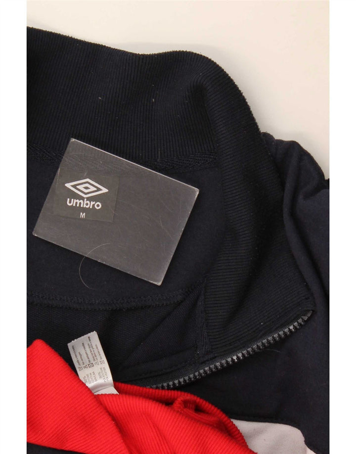 Jachetă de top pentru trening grafic Umbro pentru bărbați, bumbac color block, albastru bleumarin mediu