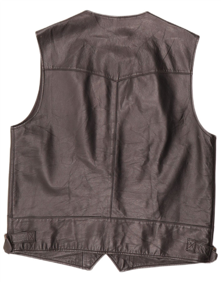 Gilet din piele pentru bărbați VINTAGE UK 40, mare, neagră