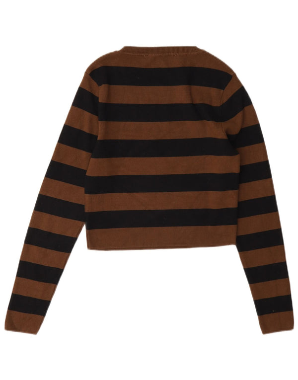 Bluză Crop Top pentru Damă Zara UK 14 Maro Maro cu dungi