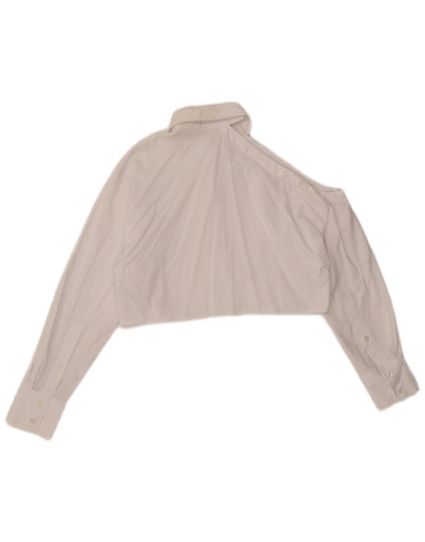 Bluză cămașă oversize pentru femei Zara UK 10 Bumbac alb mic