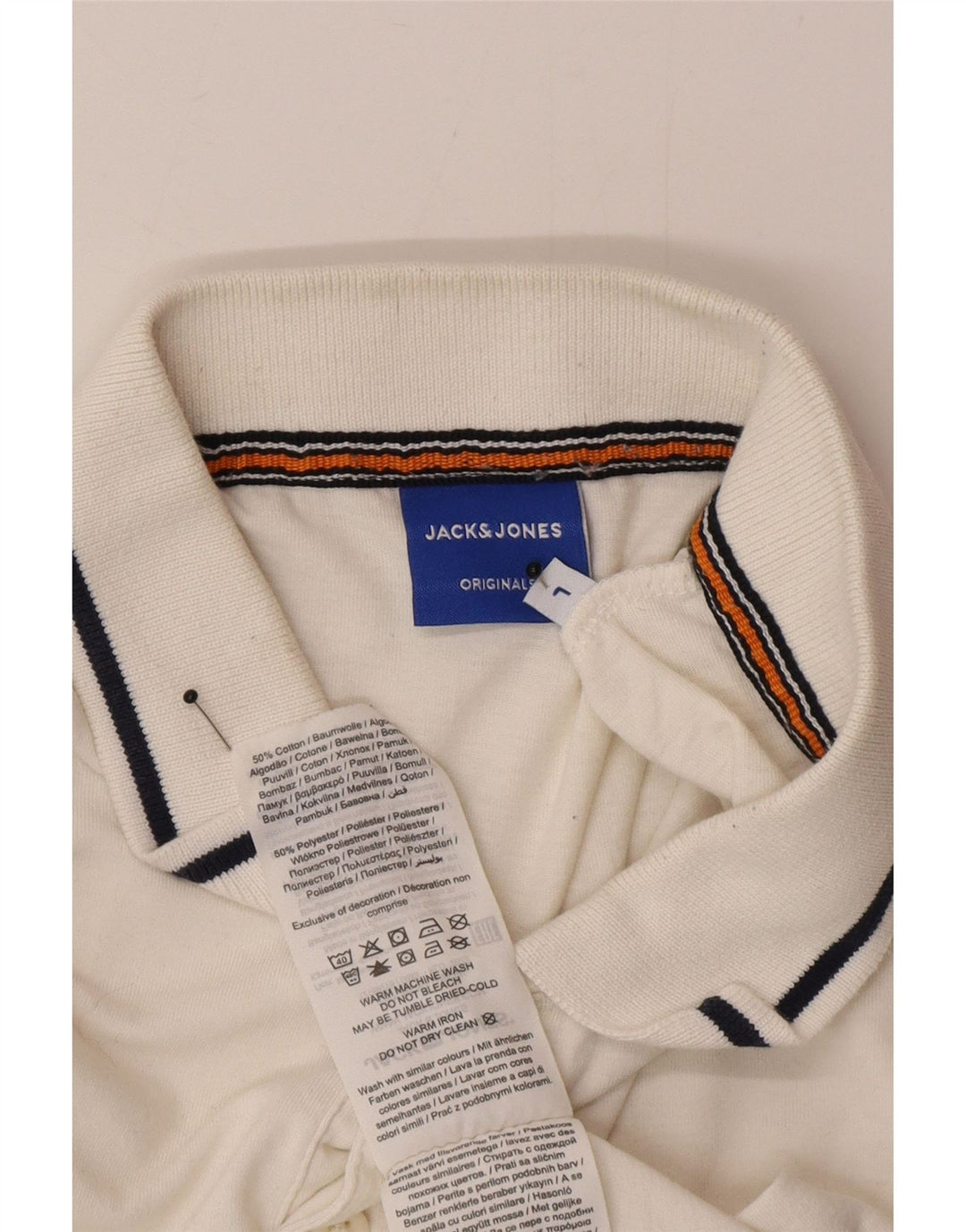 Tricou polo Jack & Jones pentru bărbați, mare, alb, din bumbac