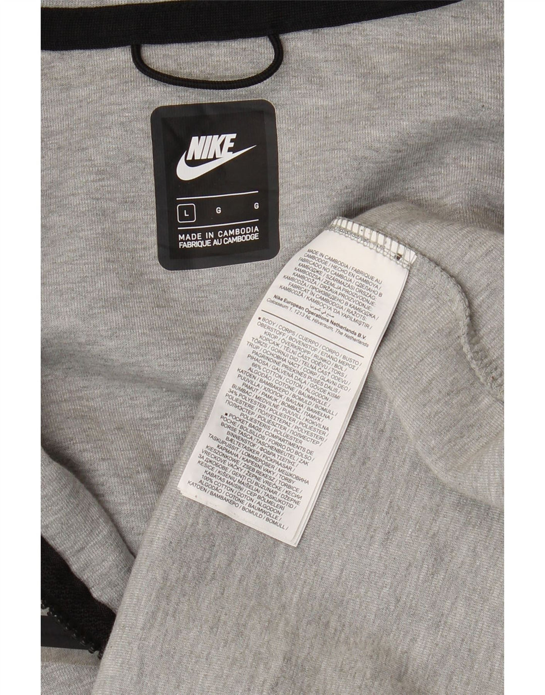 Pulover NIKE pentru bărbați, cu fermoar, bumbac mare, gri