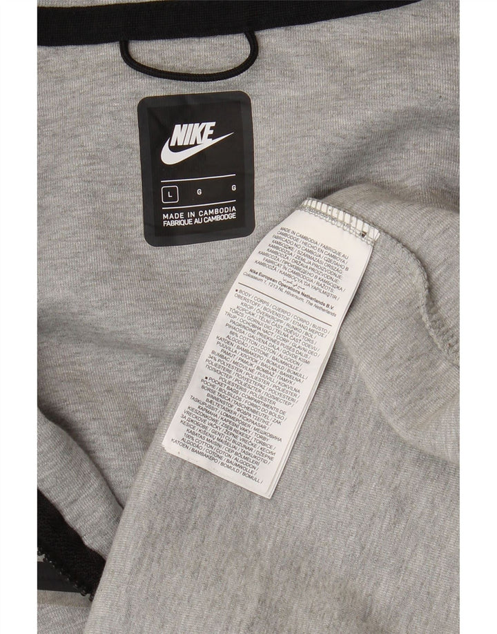 Pulover NIKE pentru bărbați, cu fermoar, bumbac mare, gri