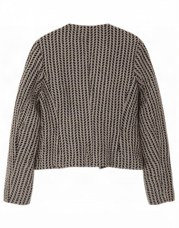 Jachetă Blazer Oversized Open pentru femei Hugo Boss UK 10 Small Negru Geometric