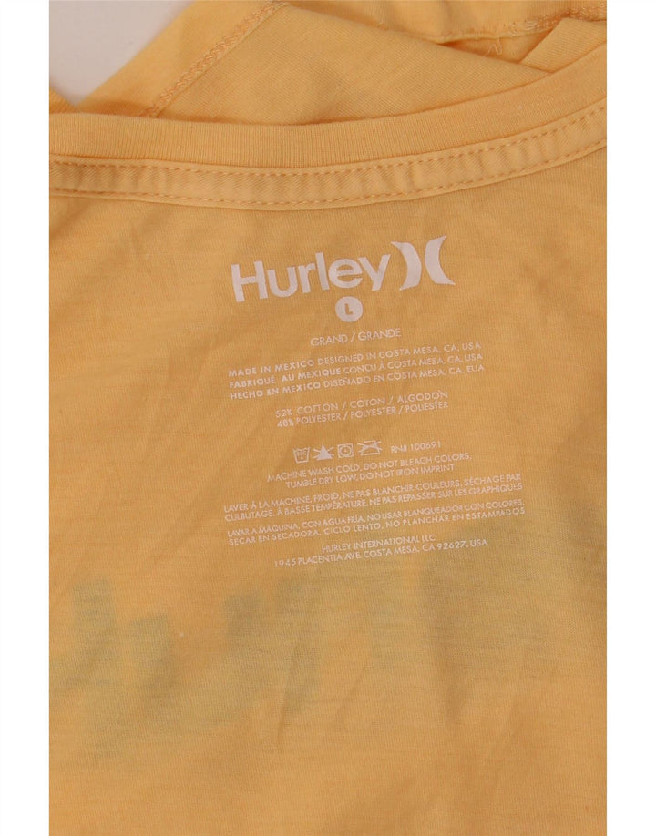 Tricou grafic HURLEY pentru bărbați Top mare din bumbac galben