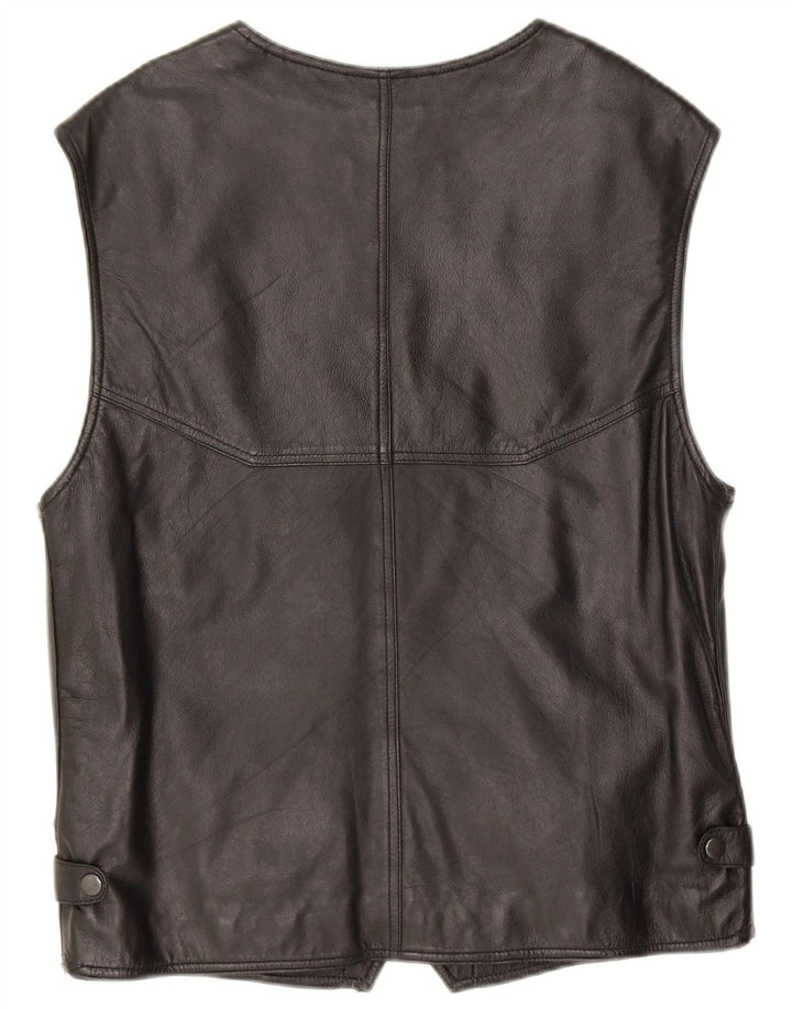 Vestă din piele vintage pentru bărbați IT 48 Small Black