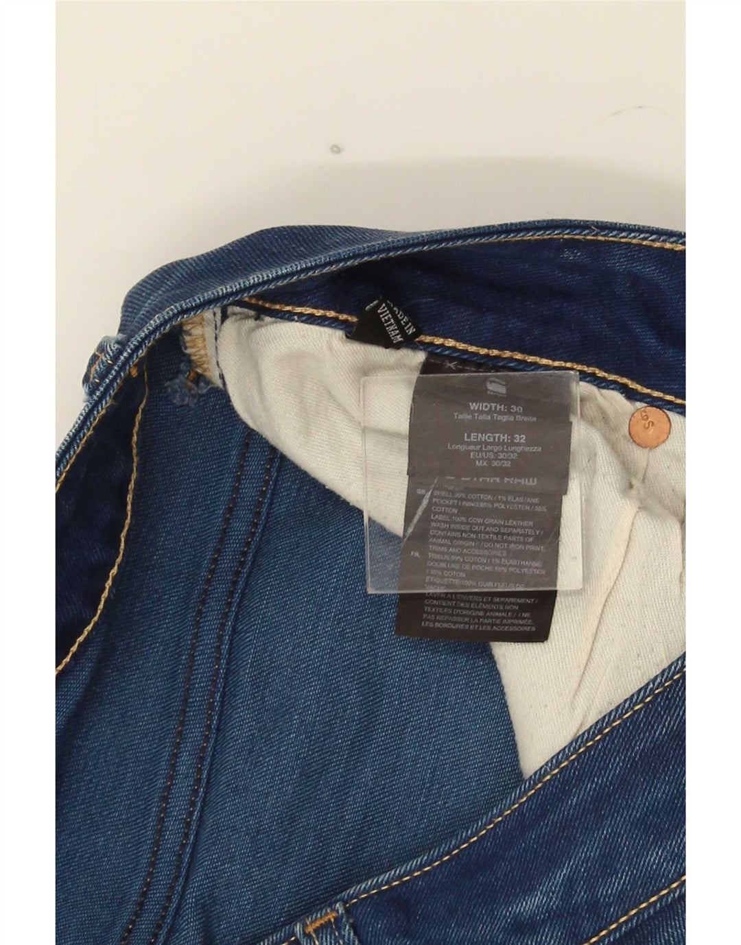 Blugi G-Star 3301 Slim pentru bărbați W30 L32 Bumbac albastru