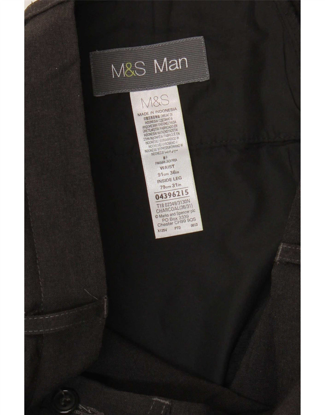 Pantaloni chino drepți pentru bărbați Marks & Spencer L36 L31 poliester gri