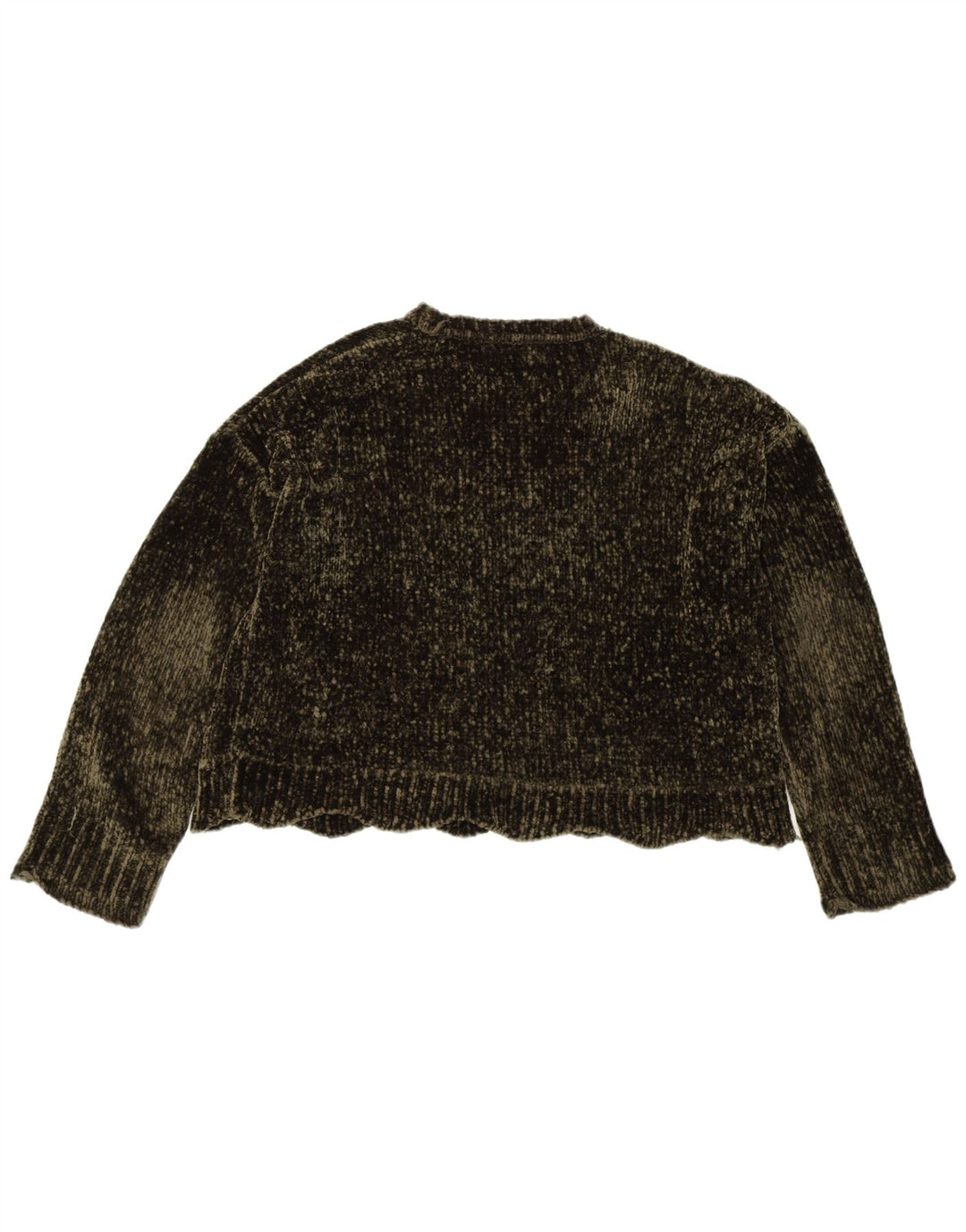 Pulover supradimensionat pentru femei Zara, cu gât de barcă, UK 10 Poliester kaki mic