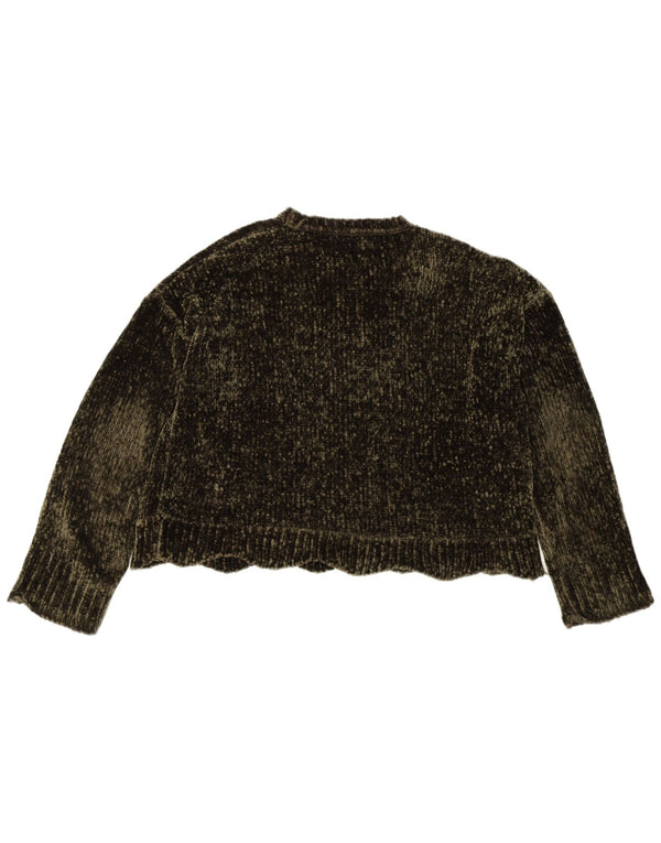 Pulover supradimensionat pentru femei Zara, cu gât de barcă, UK 10 Poliester kaki mic