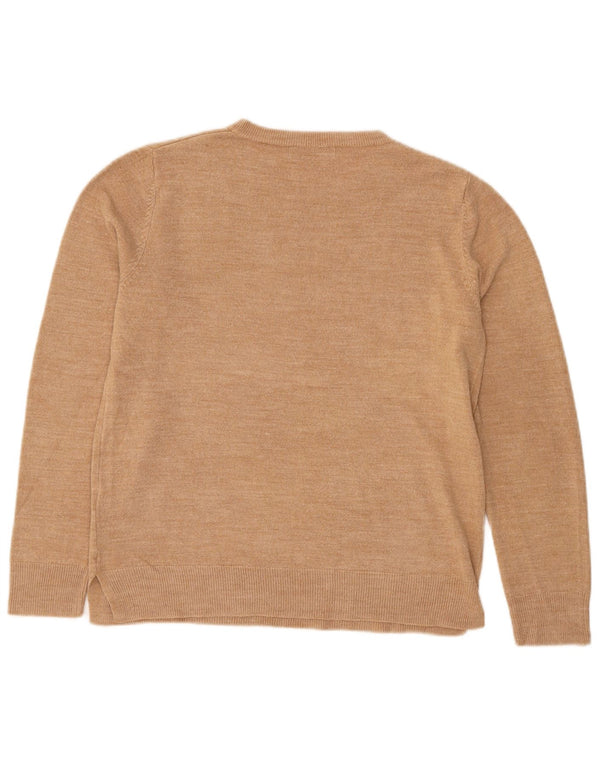 Pulover pentru femei Marks & Spencer cu decolteu rotund UK 14 Medium Bej Acrilic