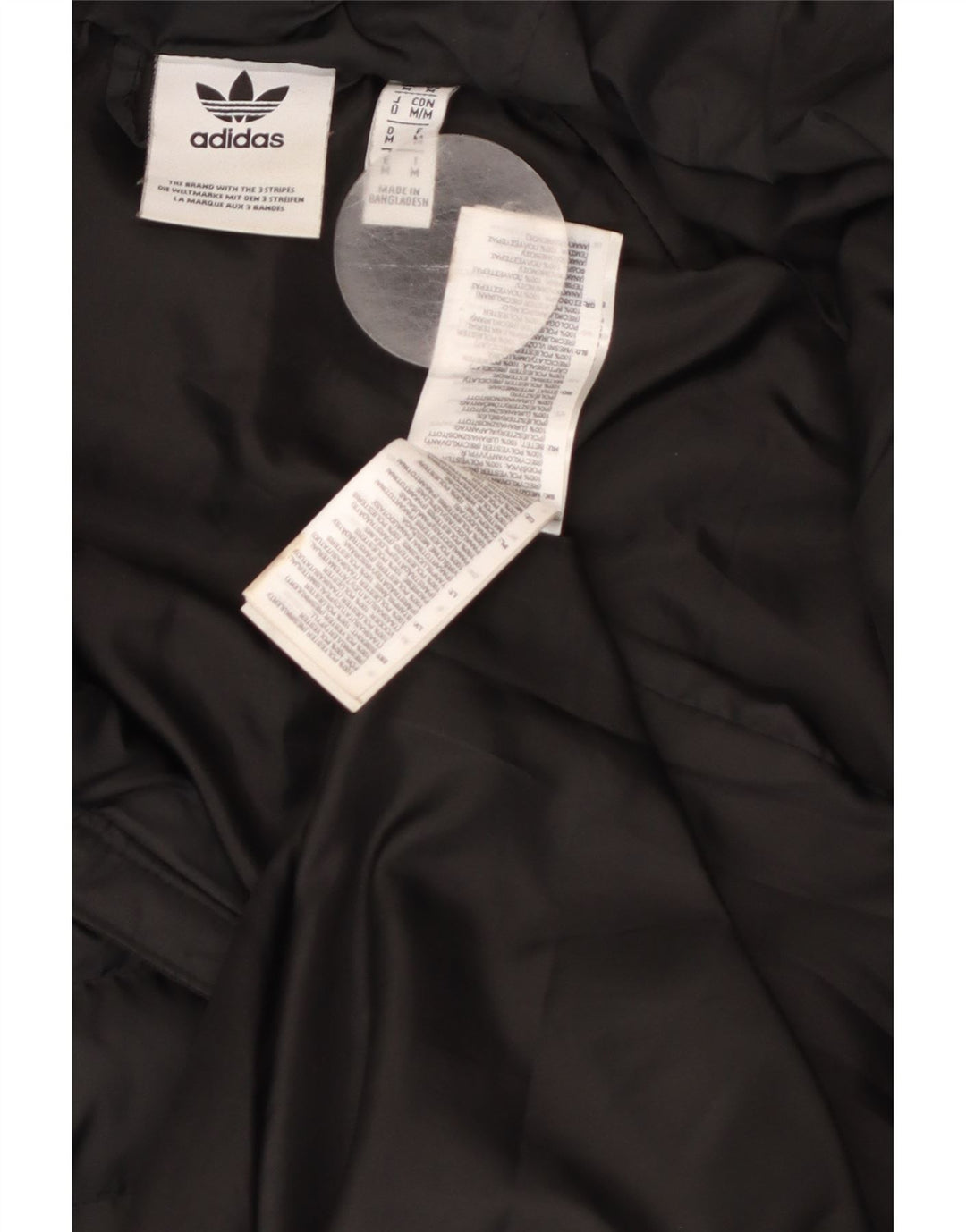 Jachetă căptușită cu glugă ADIDAS pentru bărbați UK 38 Poliester mediu negru