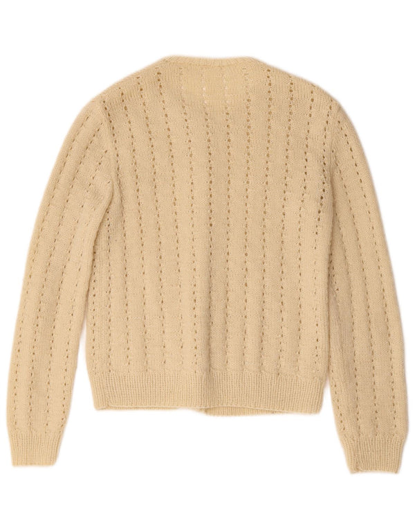 Pulover Cardigan Vintage pentru Damă UK 10 Mic Bej