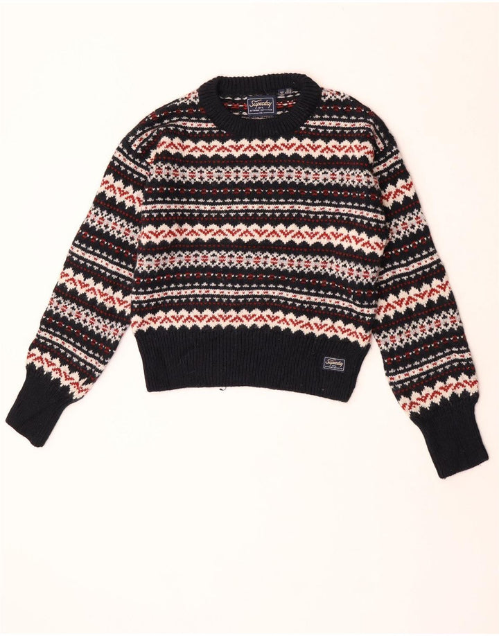 Pulover Superdry pentru femei cu decolteu triplu UK 14 mare, multicolor