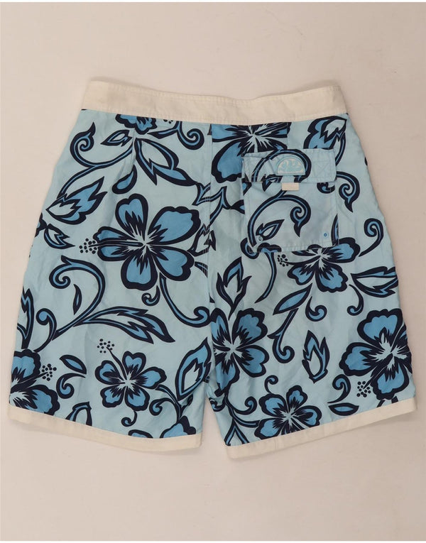 Sundek Mens Swimming Shorts Medium Blue Floral Polyester