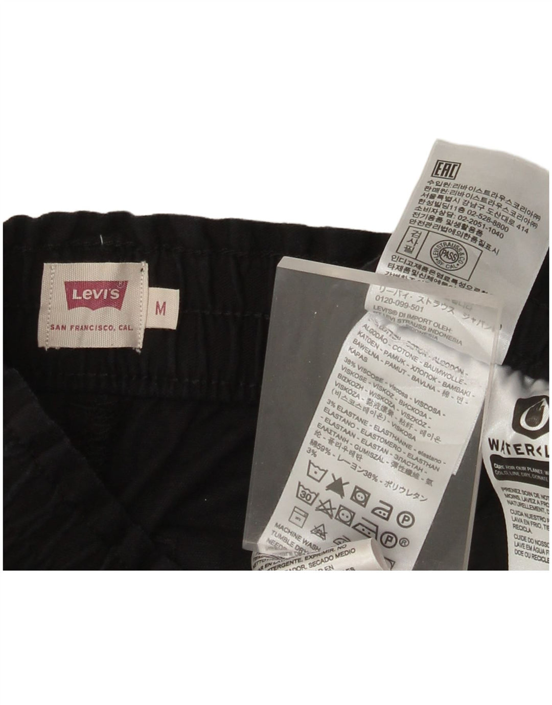 Pantaloni tăiați pentru femei Levi's, W30 24, bumbac negru