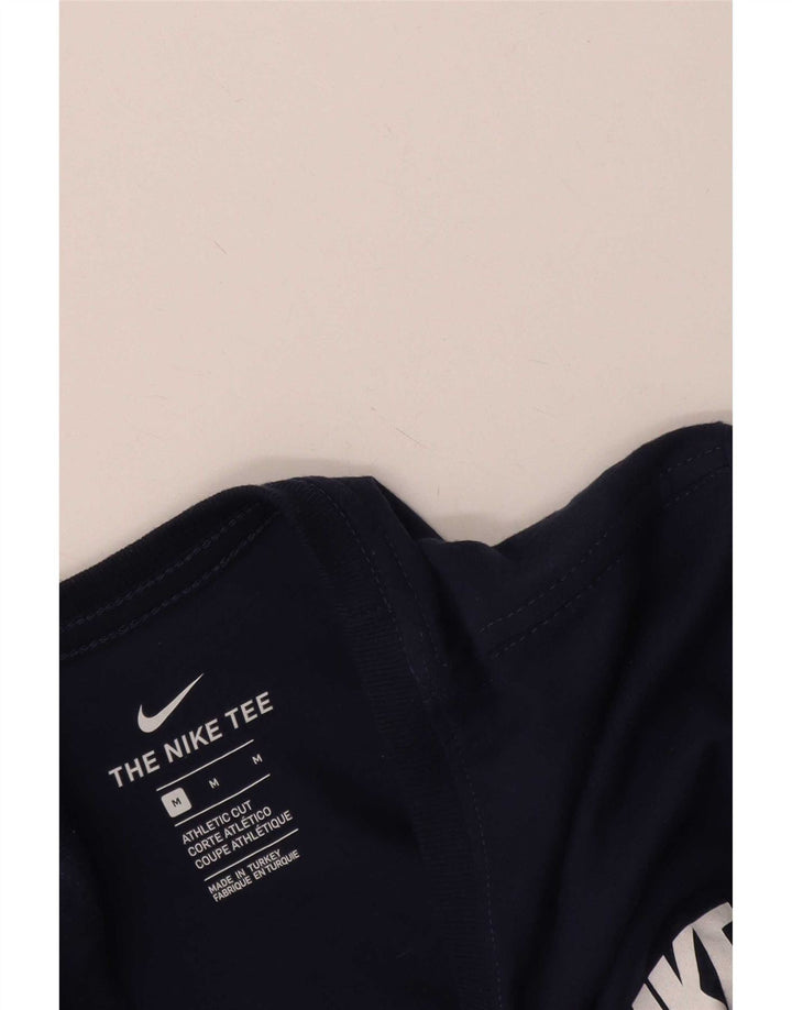 Tricou grafic Nike pentru bărbați, cu croială atletică, top mediu, bleumarin