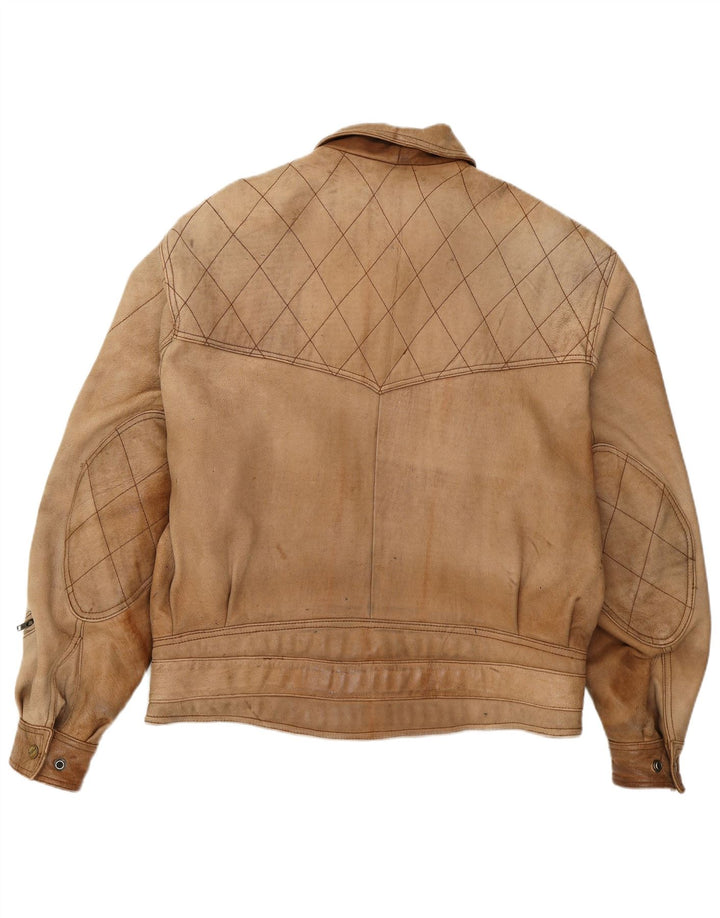 Jachetă de piele pentru bărbați Schuh UK 42 XL din piele maro