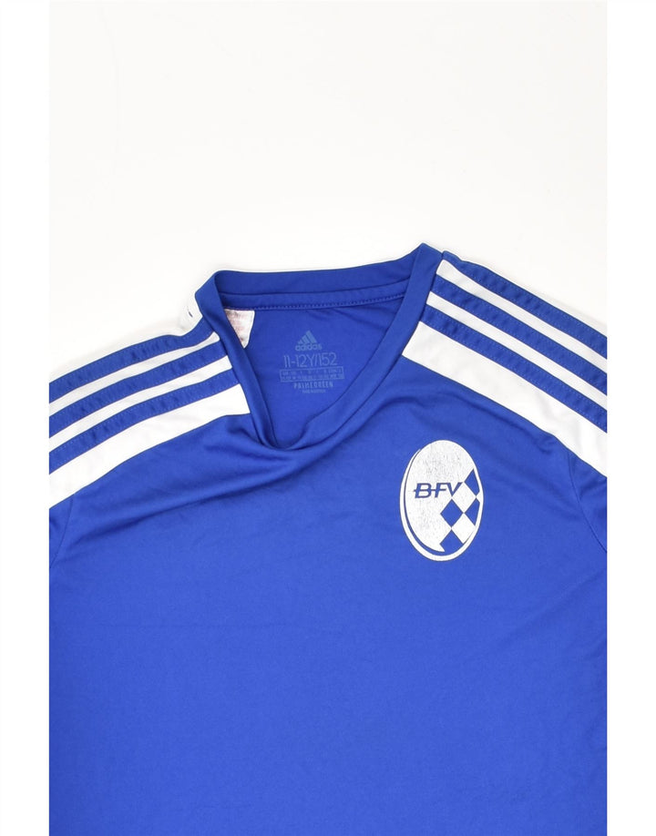 ADIDAS Boys Graphic T-Shirt Top 11-12 Years Blue Polyester | Vintage Adidas | Thrift | Second-Hand Adidas | Used Clothing | Messina Hembry 
