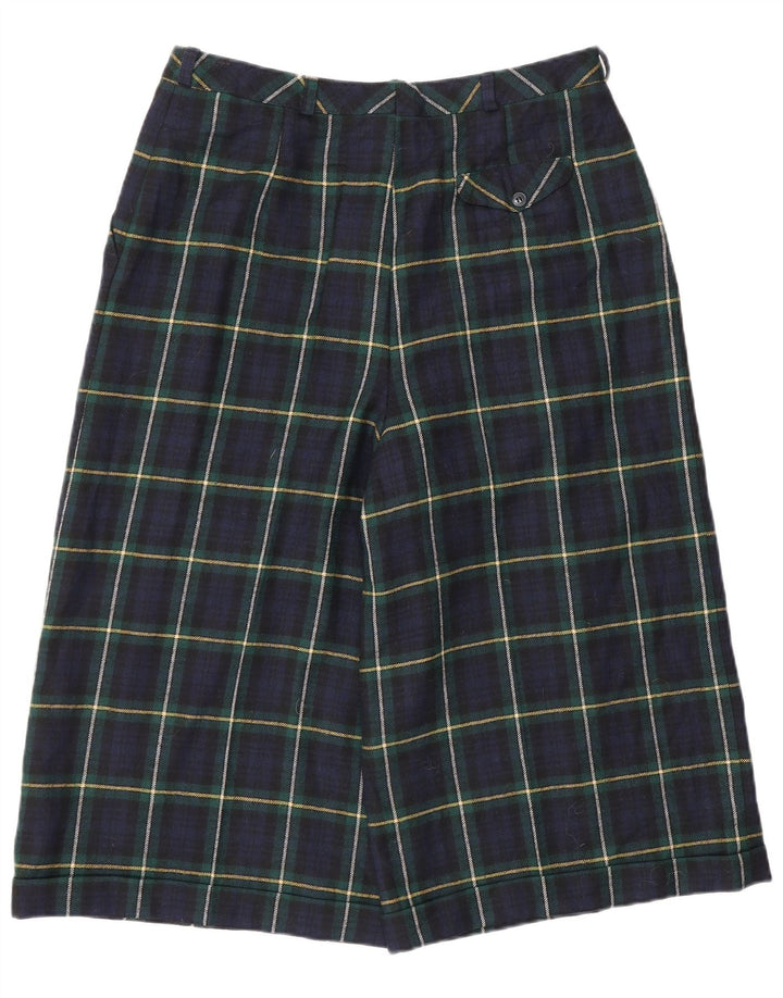 Bermude vintage cu talie înaltă pentru femei EU 42 Large W30 Bleumarin Check