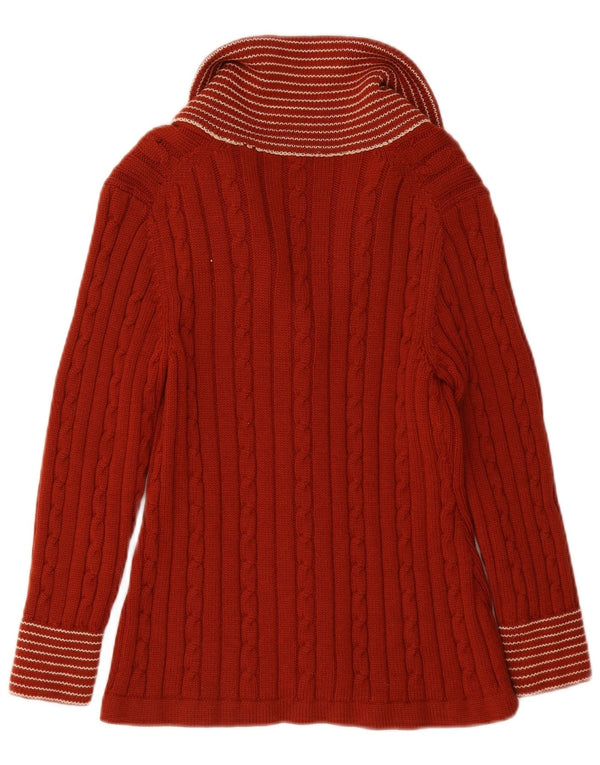 Pulover Cardigan Vintage pentru Damă UK 10 Mici, Roșu, dungi