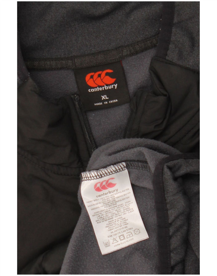 Top de trening pentru bărbați Canterbury, cu fermoar și gât, XL, negru, bloc de culoare