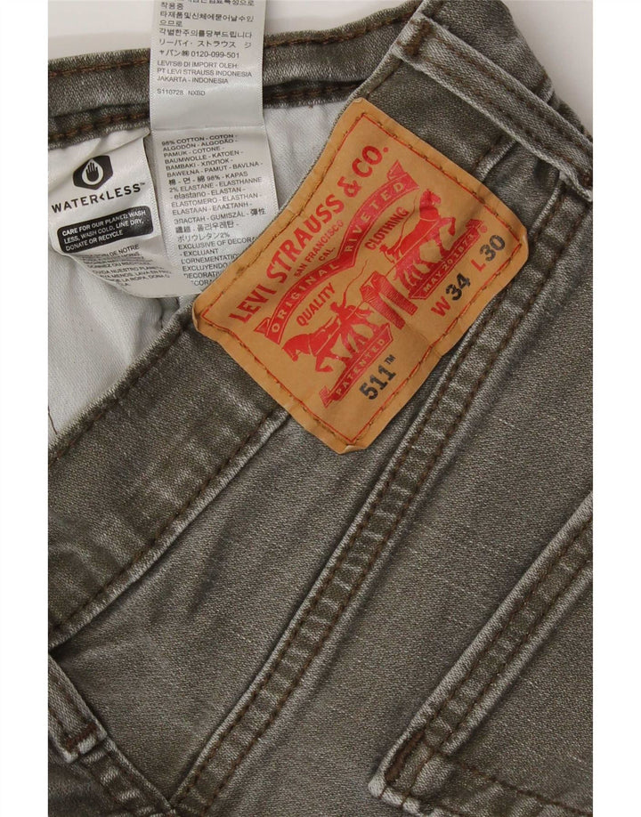 Blugi Levi's 511 Slim pentru bărbați W34 L30 bumbac maro