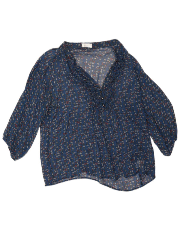 Bluză cu mâneci 3/4 pentru femei Pinko, Marea Britanie 12 Medium Blue Floral