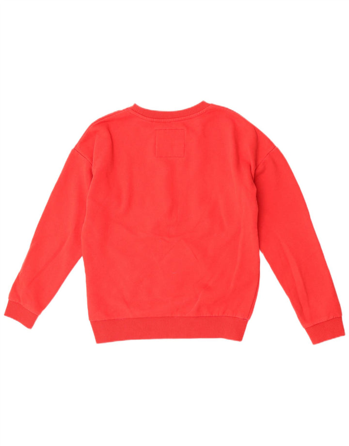 Pulover supradimensionat cu grafic pentru femei Superdry UK 10 Bumbac roșu mic