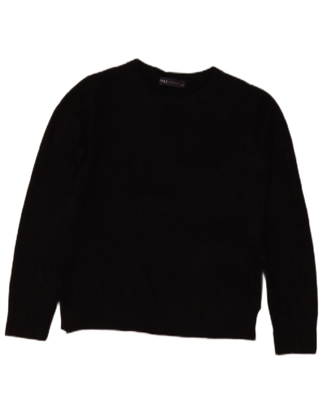 Pulover pentru femei Marks & Spencer cu decolteu triplu UK 12 Medium Negru Acrilic
