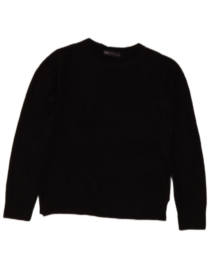 Pulover pentru femei Marks & Spencer cu decolteu triplu UK 12 Medium Negru Acrilic