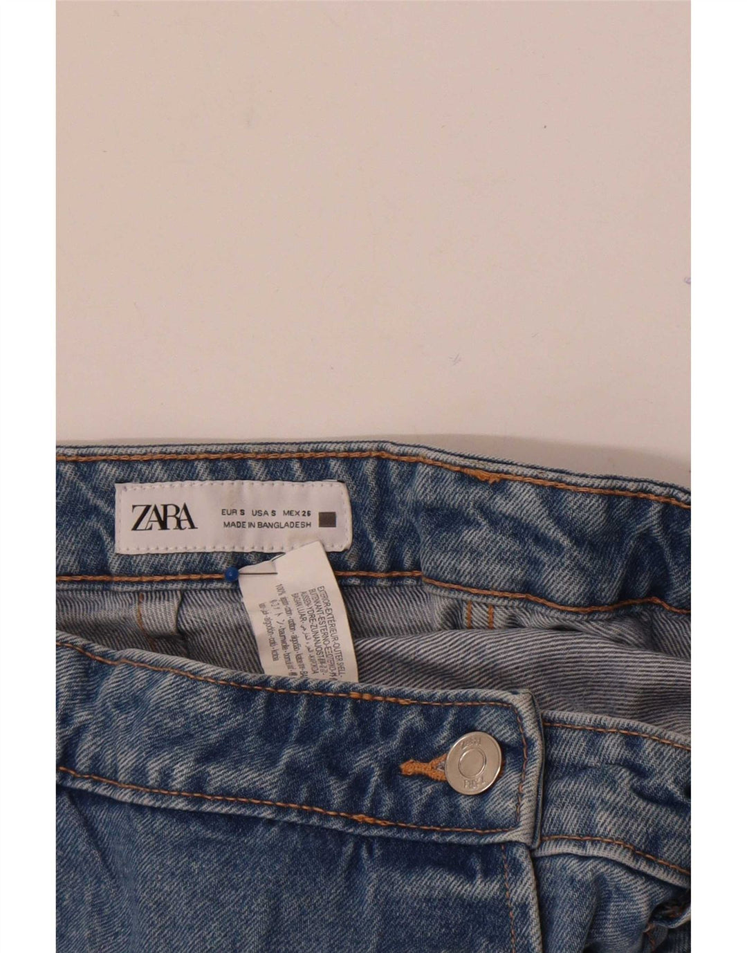 Pantaloni scurți din blugi pentru femei Zara mici W26 bumbac albastru