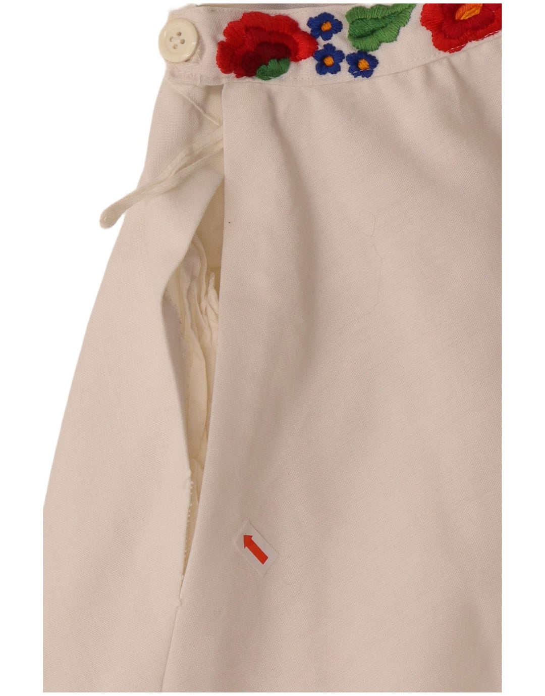 VINTAGE Womens A-Line Skirt W22 2XS  White Floral