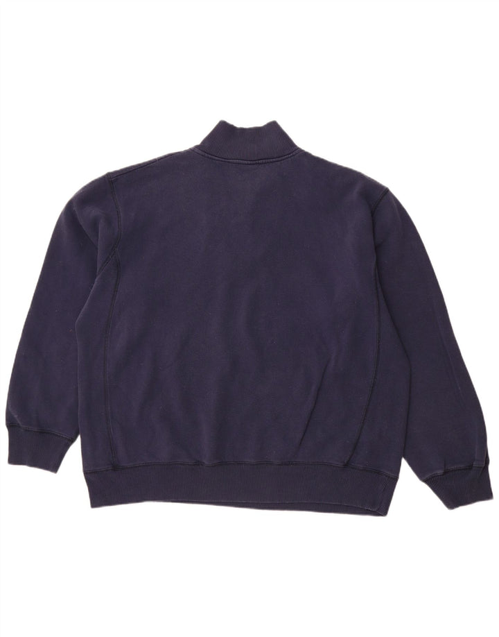 Pulover pentru bărbați NIKE, cu fermoar și gât, UK 45/47 XL, bumbac, albastru bleumarin