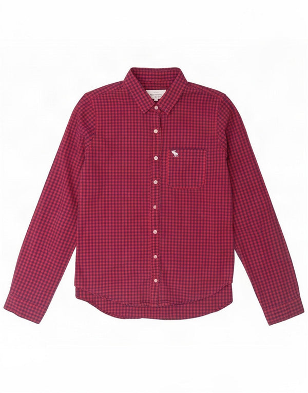 Cămașă pentru femei Abercrombie & Fitch UK 14 Medium Red Gingham Bumbac