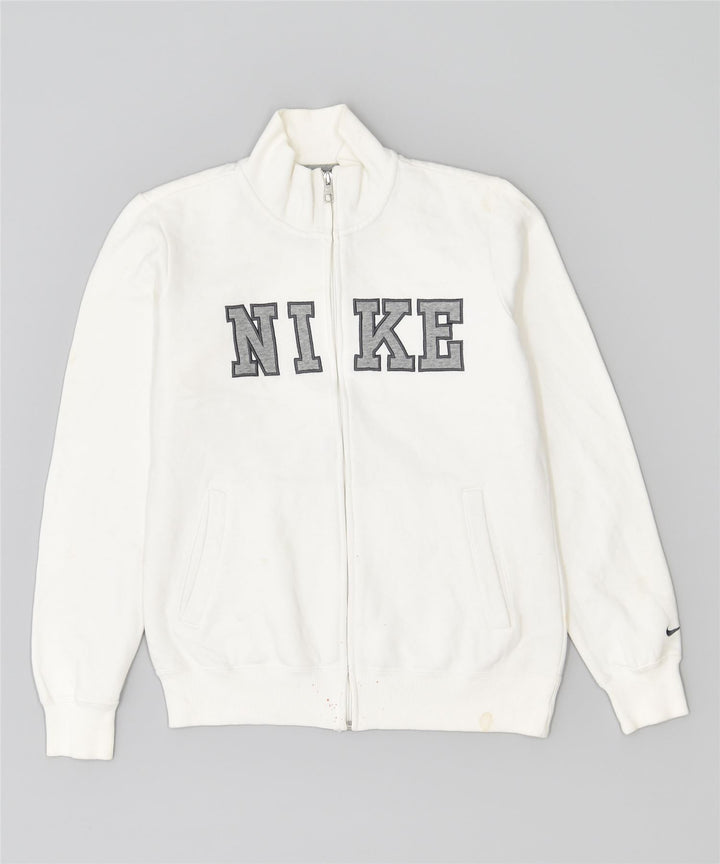 Jachetă de trening NIKE pentru femei UK 12, bumbac alb mediu