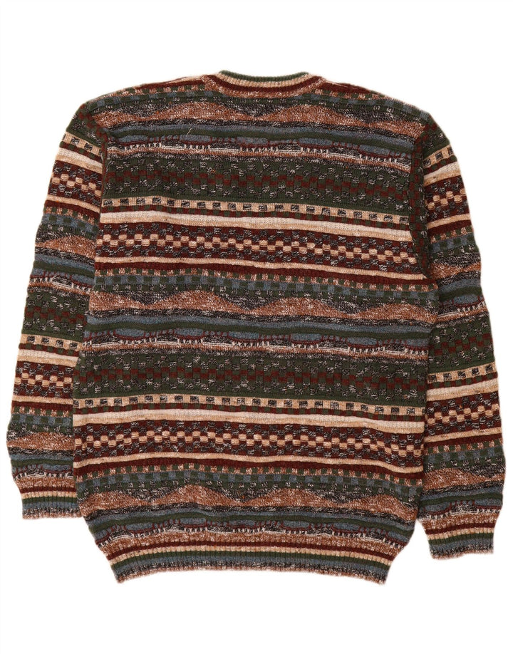 GARDEUR Pulover cu decolteu în V pentru bărbați, mijlociu, multicolor, geometric