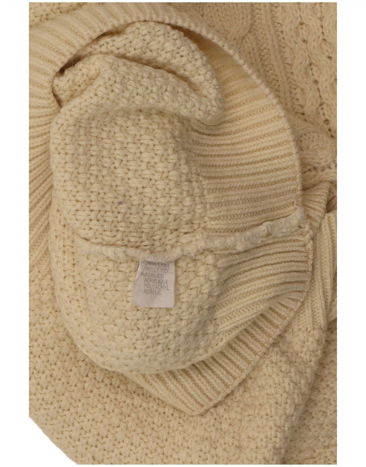 VINTAGE Pulover cu gât rulat pentru femei UK 18 XL din lână albă