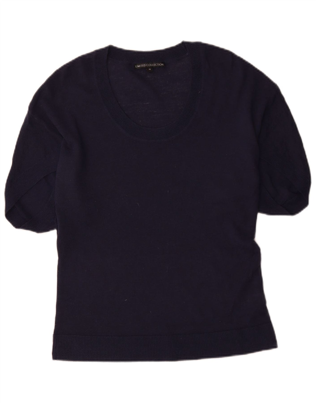 Pulover pentru femei Marks & Spencer cu decolteu cu barca UK 12 Medium Bleumarin