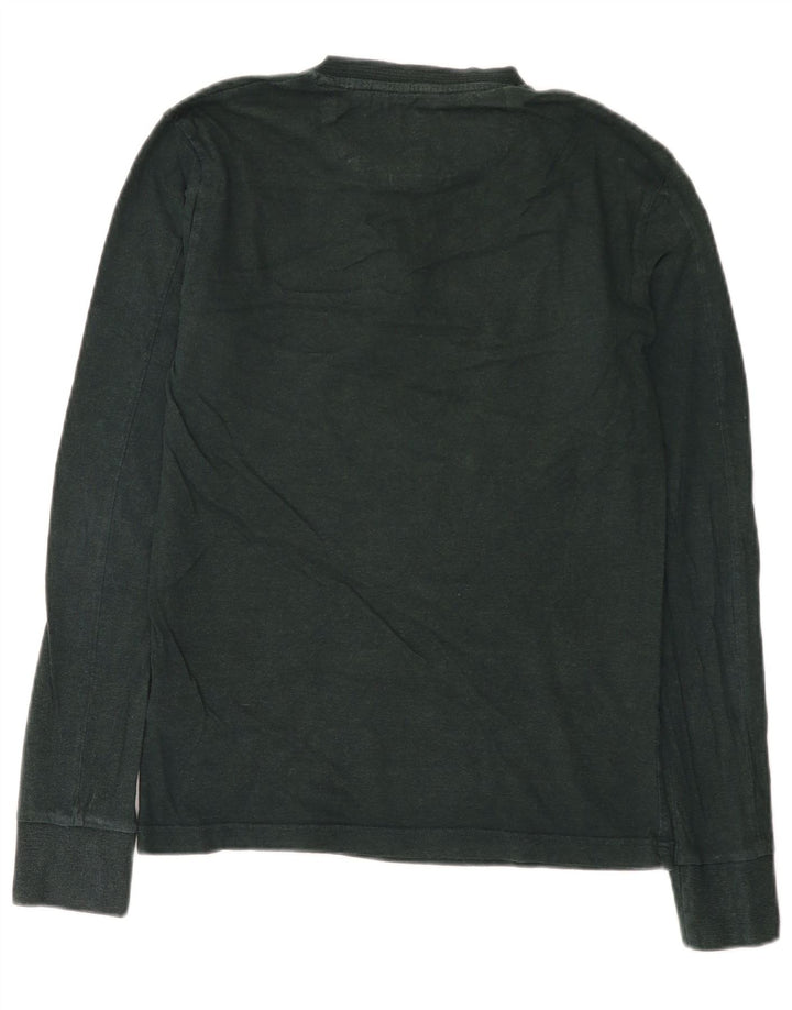 Top pentru bărbați Superdry cu mânecă lungă din bumbac verde mediu