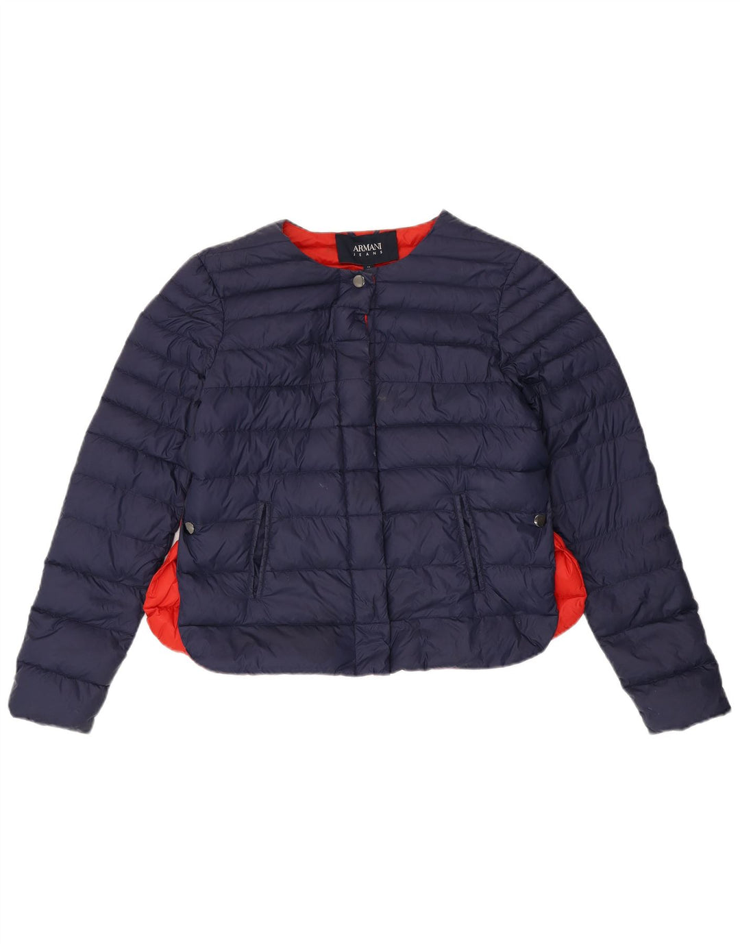 Jachetă căptușită pentru femei Armani Jeans IT 44 Medium Bleumarin Colorblock