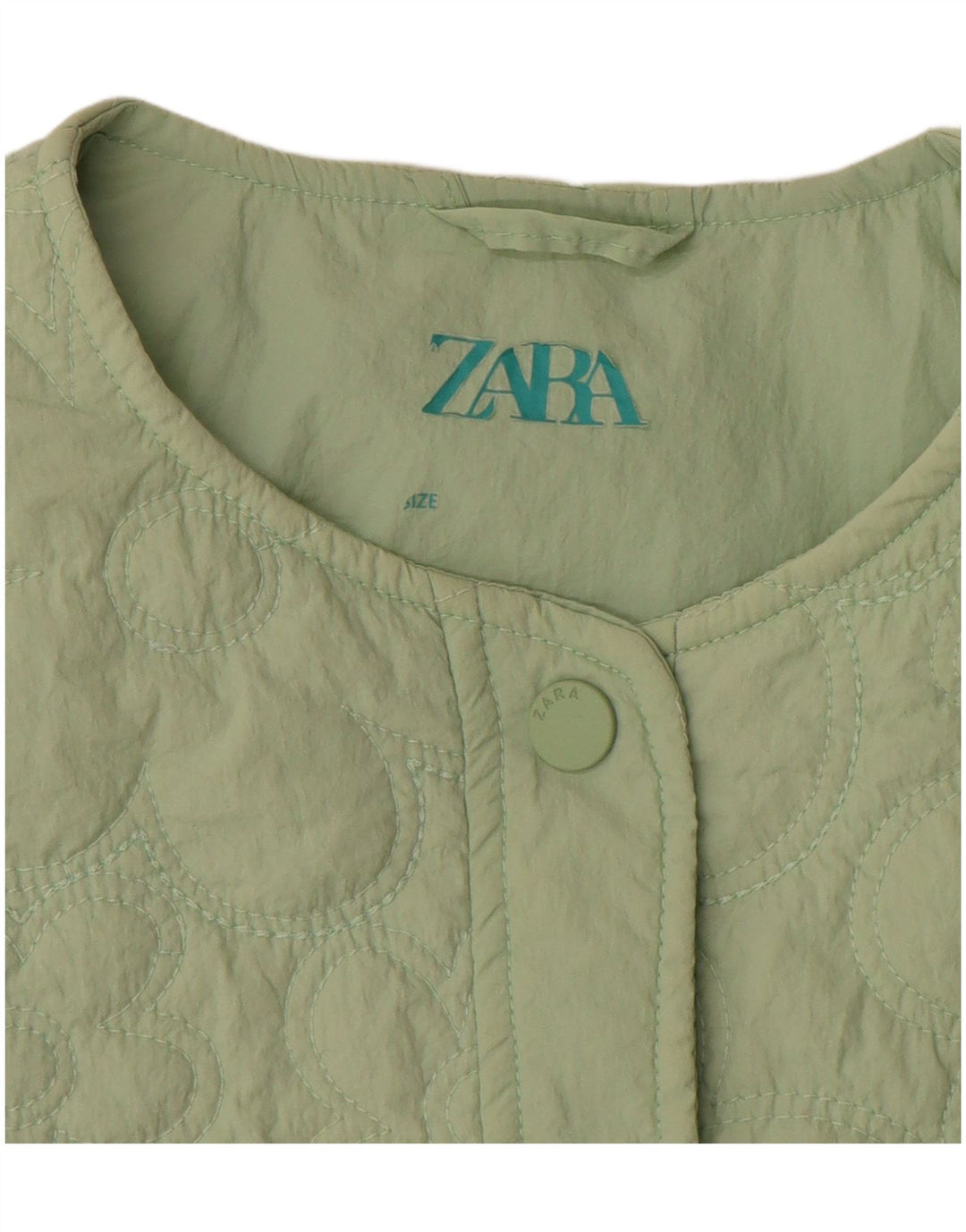 Jachetă matlasată pentru femei Zara UK 4 XS, nailon verde