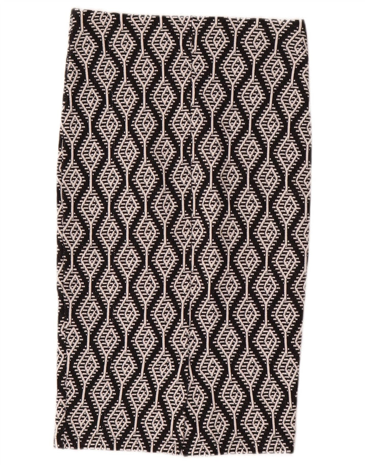 Fusta Dreaptă Femei Zara Mic W26 Bumbac Ikat Negru